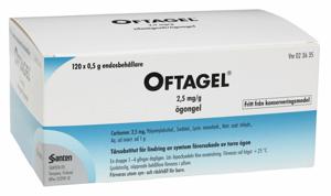 Oftagel, ögongel i endosbehållare 2,5 mg/g, 120 st produkt bild