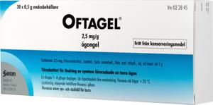 Oftagel, ögongel i endosbehållare 2,5 mg/g 30 st produkt bild