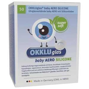 Okkluglas baby Aero Silicone Uhrglasv.Silikonkleb., 50 St Verband Produktbild