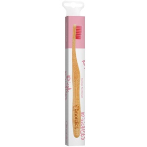 Öko Zahnbürste Bambus Borsten pink Nordics, 1 St Zahnbürste Produktbild