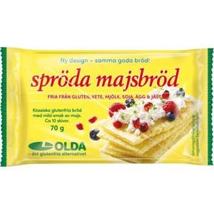 Spröda majsbröd majsbröd 24 x 70 gram produkt bild