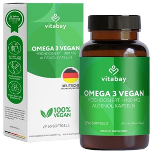 Omega-3 1100 mg vegan 600mg DHA + 300mg EPA Weichk., 60 St Weichkapseln Produktbild