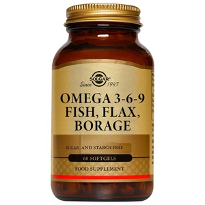 Omega 3-6-9 Fisch, Leinsamen, Borretsch 60 Weichkapseln Solgar Produktbild
