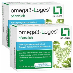 OMEGA3-Loges pflanzlich Kapseln, 2x120 St Kapseln Produktbild