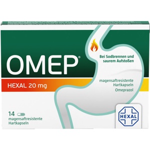 OMEP HEXAL 20 mg magensaftresistente Hartkapseln Produktbild