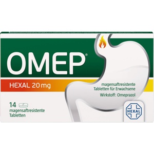 OMEP HEXAL 20 mg magensaftresistente Tabletten Produktbild