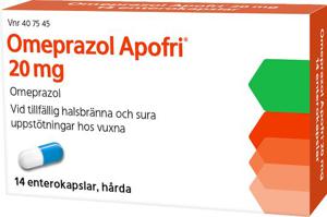 Omeprazol Apofri 20 mg Omeprazol, Enterokapsel, hård, 14 styck produkt bild