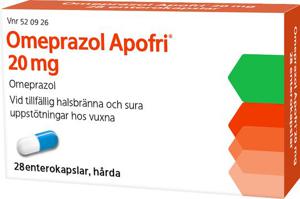 Omeprazol Apofri, enterokapsel, hård 20 mg, 28 st produkt bild