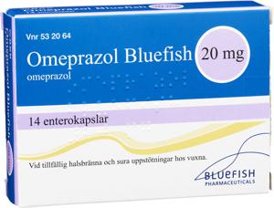Omeprazol Bluefish 20 mg, 14 kapslar produkt bild