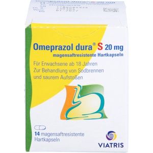 OMEPRAZOL dura S 20 mg magensaftresist.Hartkapseln Produktbild
