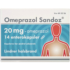 Omeprazol Sandoz 20 mg 14 stk produktbillede