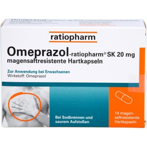 OMEPRAZOL-ratiopharm SK 20 mg magensaftr.Hartkaps. Produktbild