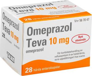 Omeprazol Teva, enterokapsel, hård 10 mg 28 st