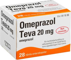 Omeprazol Teva, enterokapsel, hård 20 mg 28 st