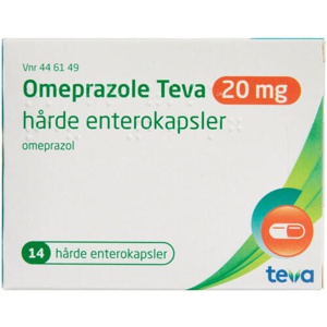 Omeprazole Teva 20 mg 14 stk produktbillede