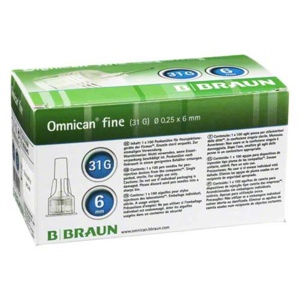Omnican fine Pen Kanüle 31G 0,25x6mm, 100 St Kanüle Produktbild