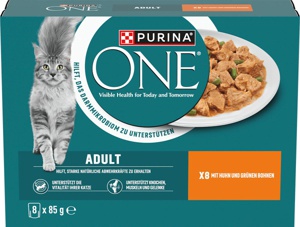 ONE ADULT Huhn und grüne Bohnen 8 x 85 g Produktbild