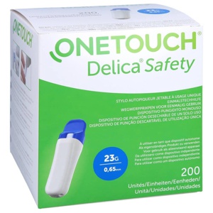 ONE TOUCH Delica Safety 23G Einmalstechhilfe 200 St Lanzetten Produktbild