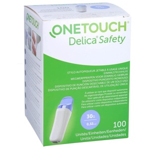 ONE TOUCH Delica Safety 30g 0,32mm 100 St Lanzetten Produktbild