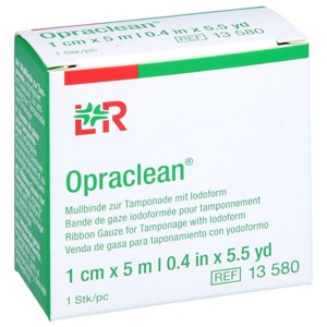 OPRACLEAN Mullbinde z.Tampon.m.Jodoform 1 cmx5 m Produktbild