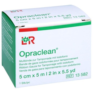 OPRACLEAN Mullbinde z.Tampon.m.Jodoform 5 cmx5 m Produktbild