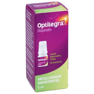 Optilegra Augentropfen Olopatadin 1 mg/ml bei Heuschnupfen 5 ml Augentropfen Produktbild