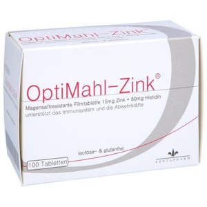 OPTIMAHL Zink 15 mg Tabletten Produktbild