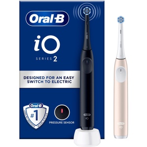 Oral B iO 2 Duo-pack Electric Toothbrushes Night Black & Calm Pink Produktbild