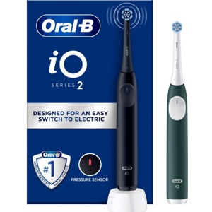 Oral B iO 2 Duo-pack Electric Toothbrushes Night Black & Forest Green produktbilde