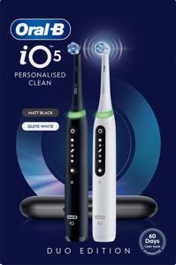 Oral-B iO 5 Eltandborstar Duo-pack Svart & Vit med Resefodral produkt bild