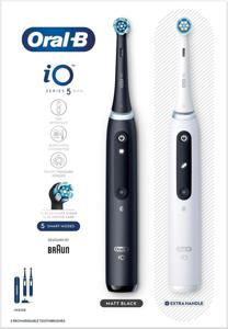 Oral-B iO 5 2-pack Svart och Vit eltandborste produkt bild