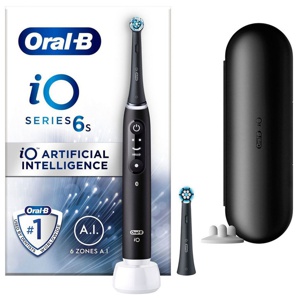 Oral-B iO 6S elektrisk tannbørste svart med ekstra børstehode produktbilde