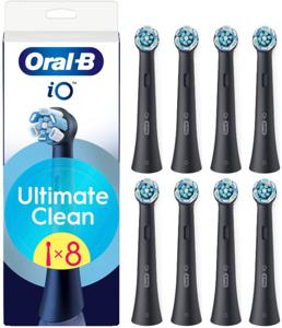 Oral-B iO Ultimate Clean tandborsthuvuden, Svart,&nbsp;8&nbsp;st produkt bild