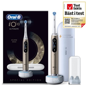 Oral-B iO10 Eltandborste Eclipse Gold 1 tandborsthuvud, 1 resefodral för laddning, 1 refillhållare produkt bild