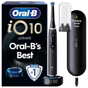 Oral-B iO10 Eltandborste Svart, 1 tandborsthuvud, resefodral med laddare produkt bild
