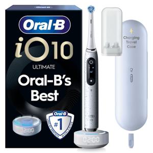Oral-B iO10 Eltandborste Vit 1 Tandborsthuvud, Resefodral med laddare & Hållare till borsthuvud produkt bild
