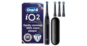 Oral-B iO2 Eltandborste Giftset Svart 4 tandborsthuvuden, resefodral produkt bild