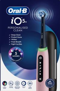 Oral-B iO5 Eltandborste Rosa, 1 tandborsthuvud, resefodral produkt bild