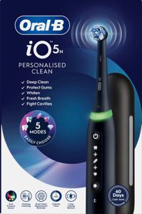 Oral-B iO5 Eltandborste Svart, 1 tandborsthuvud, resefodral produkt bild