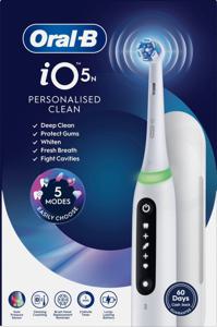 Oral-B iO5 Eltandborste Vit, 1 tandborsthuvud, resefodral produkt bild