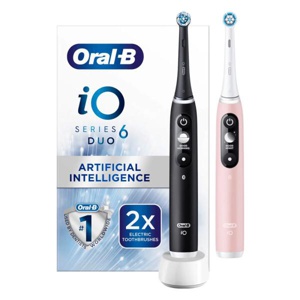 Oral-B iO6 Black Lava & Pink Sand Electric Toothbrush Duo product image
