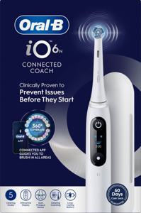 Oral-B iO6 Eltandborste, Vit, 2 tandborsthuvuden, resefodral produkt bild