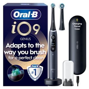 Oral-B iO9 Eltandborste, Svart, 2 tandborsthuvuden, resefodral med laddare produkt bild