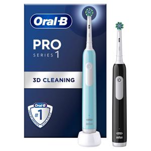 Oral-B Pro Series 1 Duopack, blå & svart eltandborste produkt bild