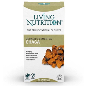 Organic Fermented Chaga 60 kapslar Living Nutrition produkt bild
