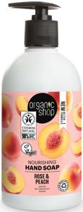 Organic Shop Hand Soap Rose Peach 500ml produkt bild