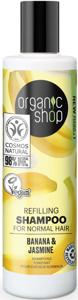 Organic Shop Refilling Shampoo for Normal Hair Banana and Jasmine 280ml produkt bild