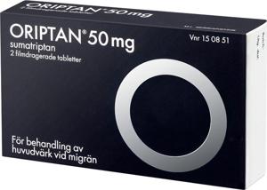 Oriptan, filmdragerad tablett 50 mg, 2 st produkt bild