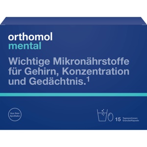 orthomol mental - mit Omega-3-Fettsäure, Magnesium und Vitamin B12 - Granulat/Kapseln Produktbild