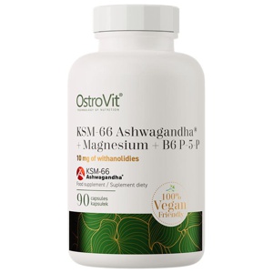 Ostrovit - KSM-66 Ashwagandha med Magnesium och B6 P-5-P 90 vegkapslar produkt bild